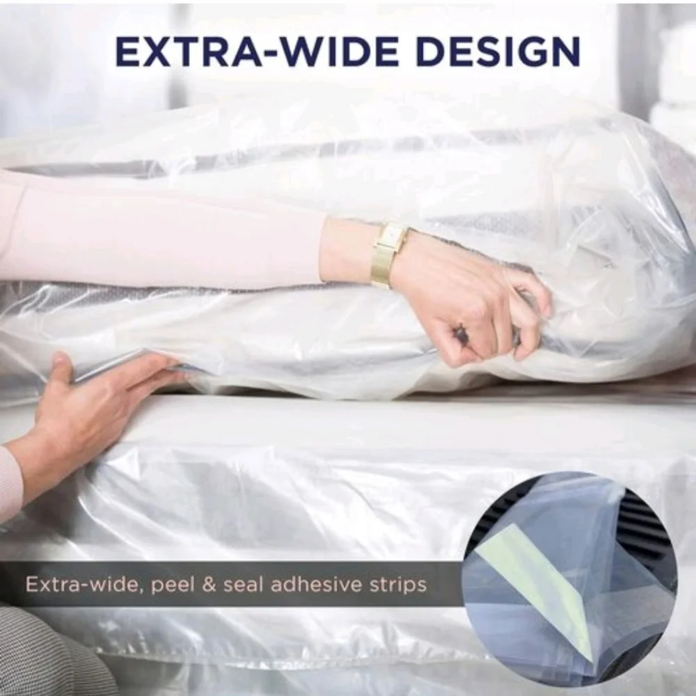 Queen Mattress Protector Bag Moving Storage Protection 6 Mil Thick Plastic NWT